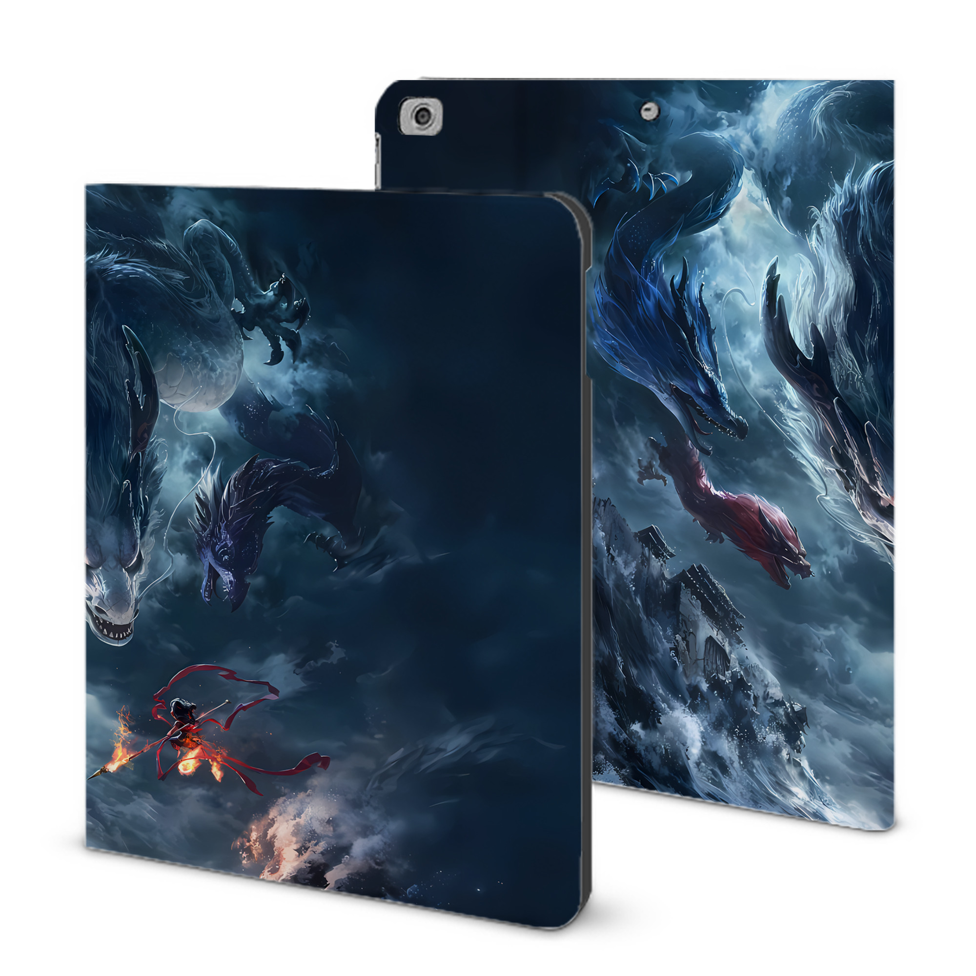 （画像用） Ne Zha 2 ナタ 魔童の大暴れ IPad ケース ブック型 PUレザー TPU 耐衝撃 軽量 薄型 ペン収納なし 全面保護 IPad 各モデル対応